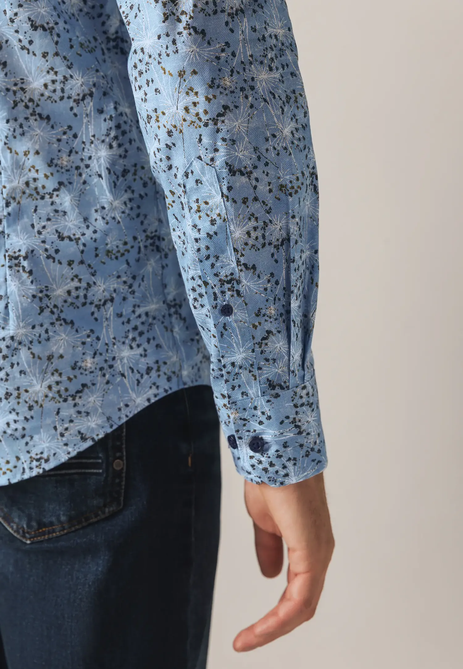 Button-down overhemd met botanische print-State of Art Discount