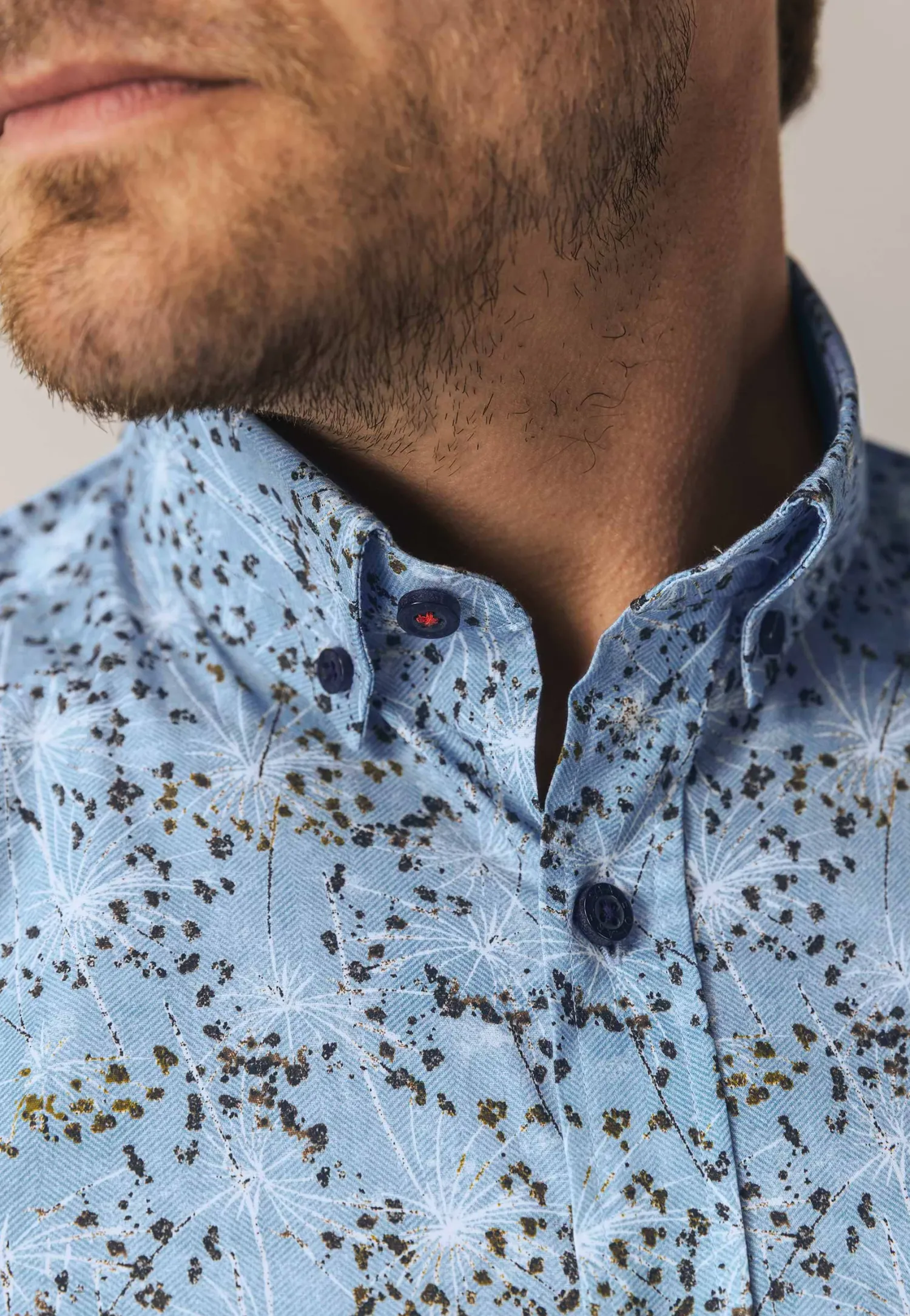 Button-down overhemd met botanische print-State of Art Discount