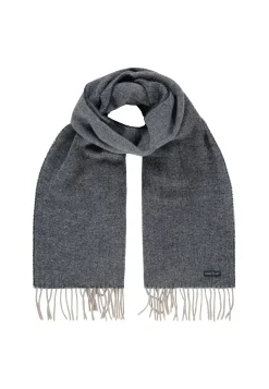 Effen sjaal met lange franjes-State of Art Outlet