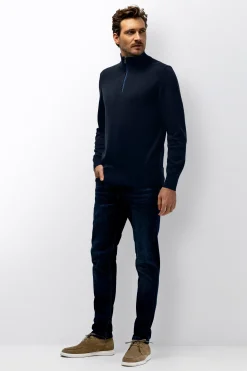 Fijngebreide trui met halve rits-State of Art Clearance