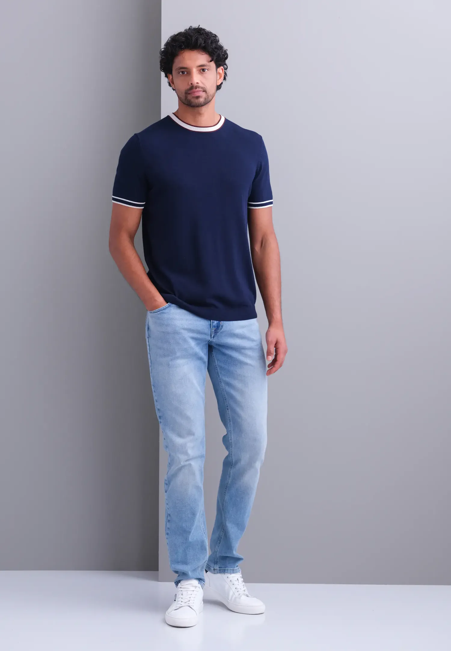Gebreid T-shirt van een lyocellmix-State of Art Outlet