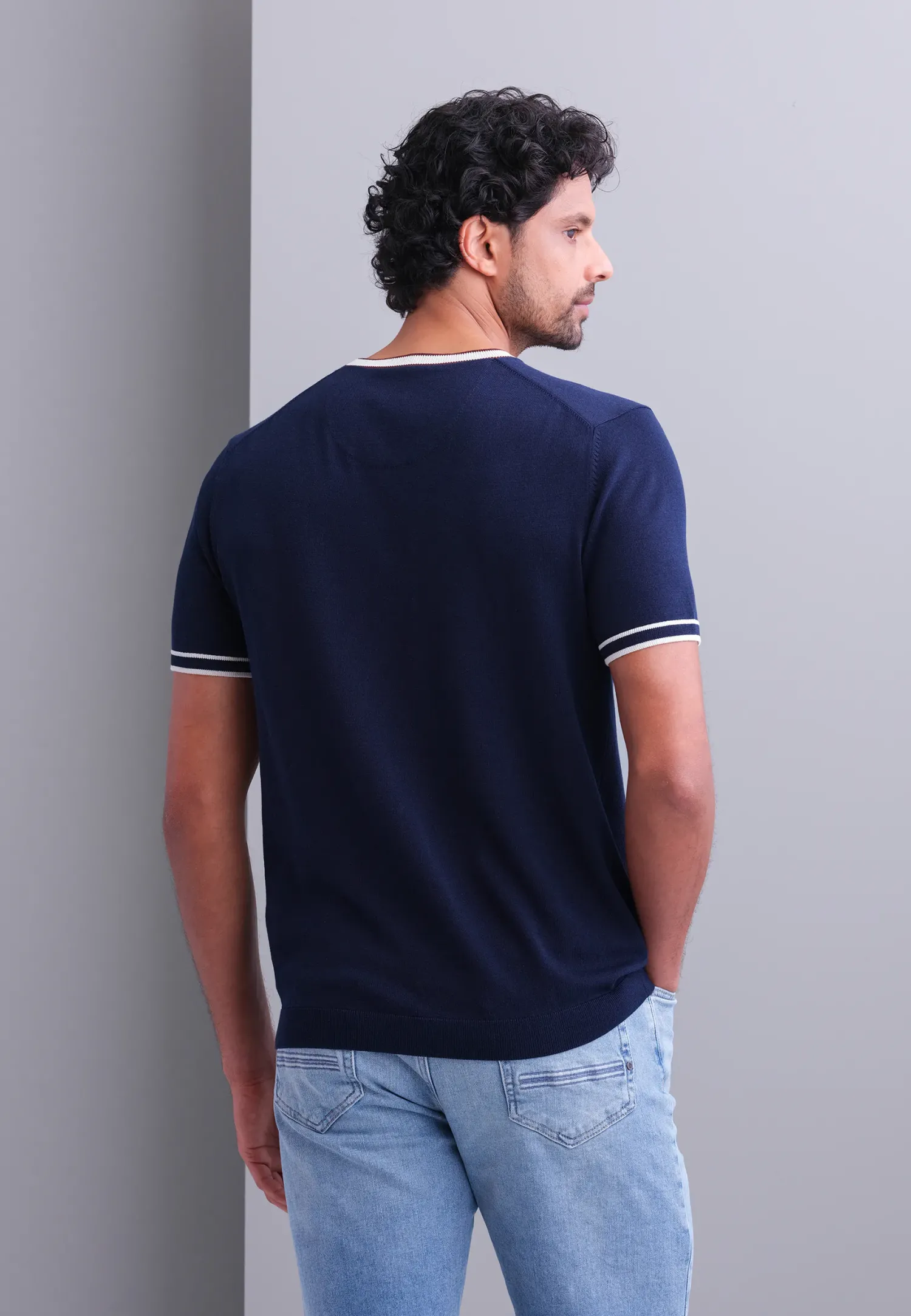 Gebreid T-shirt van een lyocellmix-State of Art Outlet