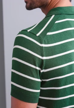Gebreide polo met streepmotief-State of Art Outlet
