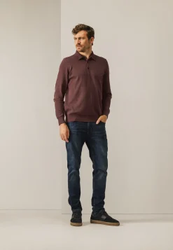 Gebreide polo van een katoenmix-State of Art Outlet