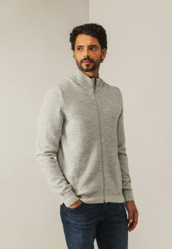 Gemêleerd vest met structuurdessin-State of Art New