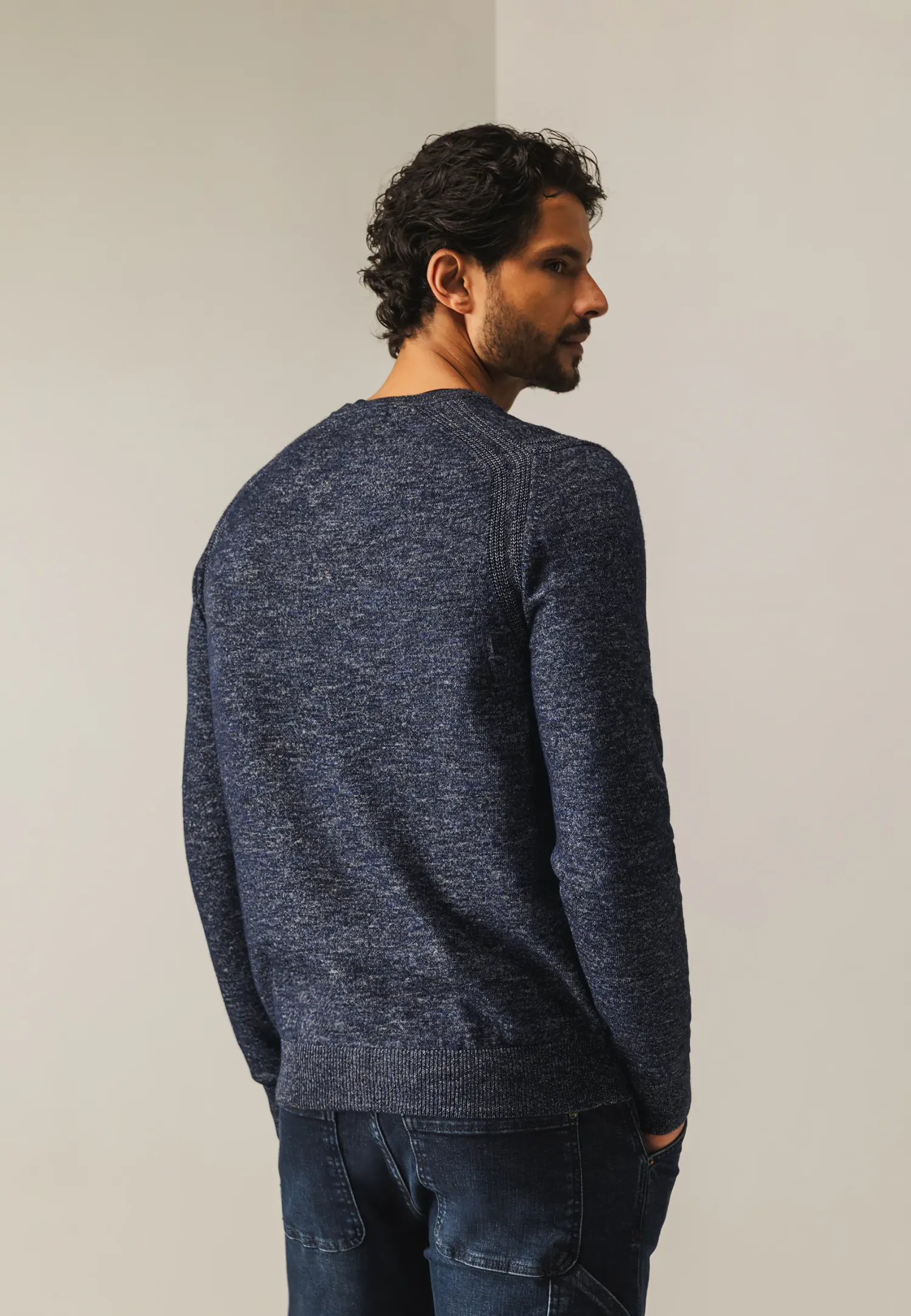 Gemêleerde trui met ribdetails-State of Art Discount
