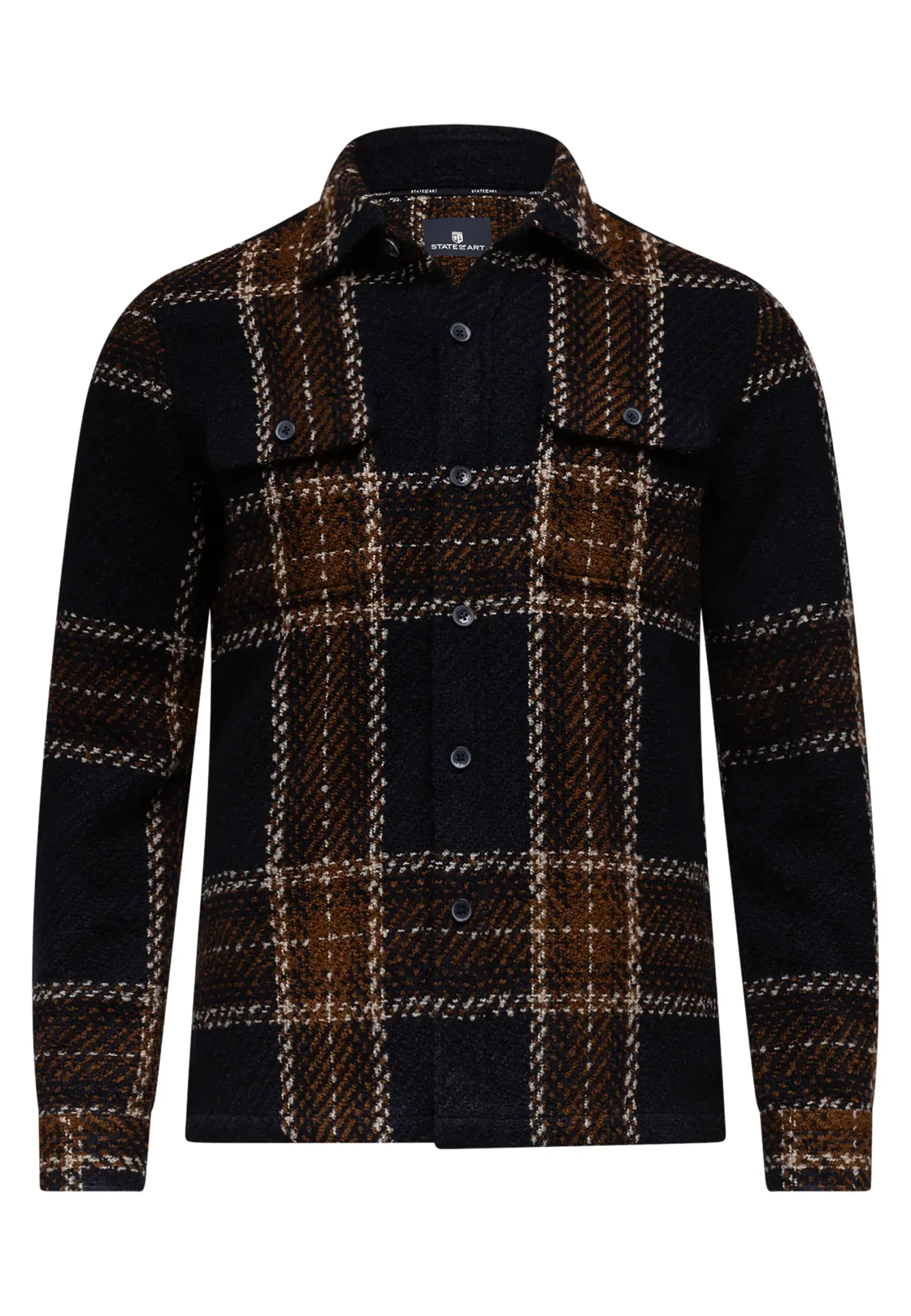 Geruit overshirt met borstzakken-State of Art Sale