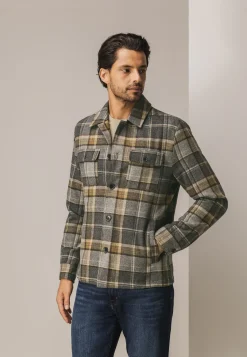 Geruit overshirt van wolmix-State of Art Best