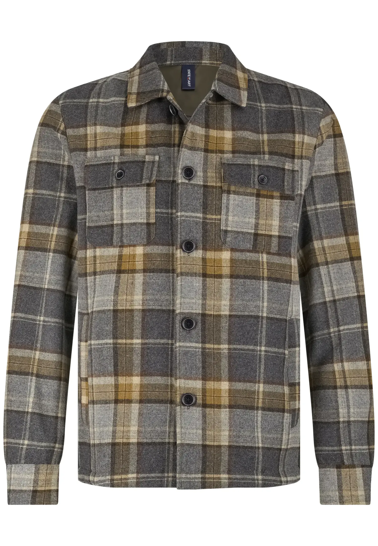 Geruit overshirt van wolmix-State of Art Best
