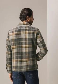 Geruit overshirt van wolmix-State of Art Best