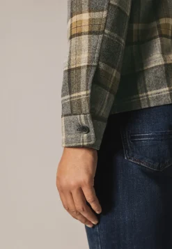 Geruit overshirt van wolmix-State of Art Best