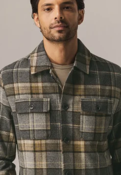 Geruit overshirt van wolmix-State of Art Best