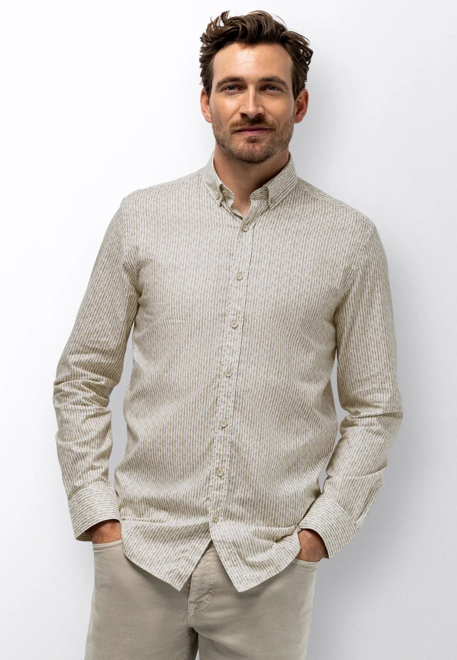 Gestreept poplin overhemd-State of Art Hot
