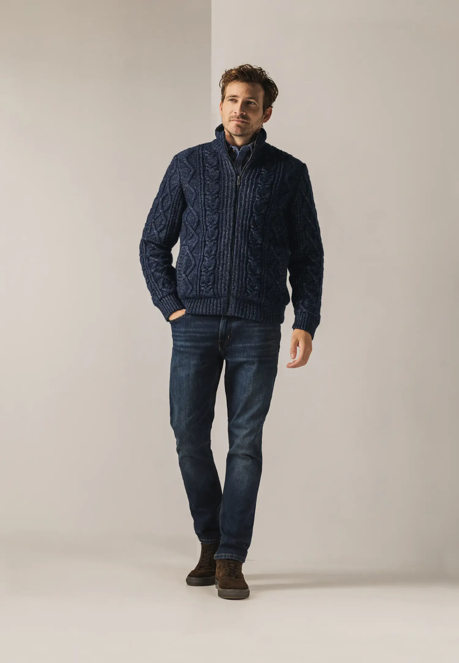 Grofgebreid vest met kabelpatroon-State of Art Hot