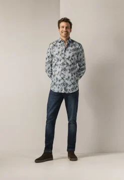 Overhemd met een botanische print-State of Art Clearance