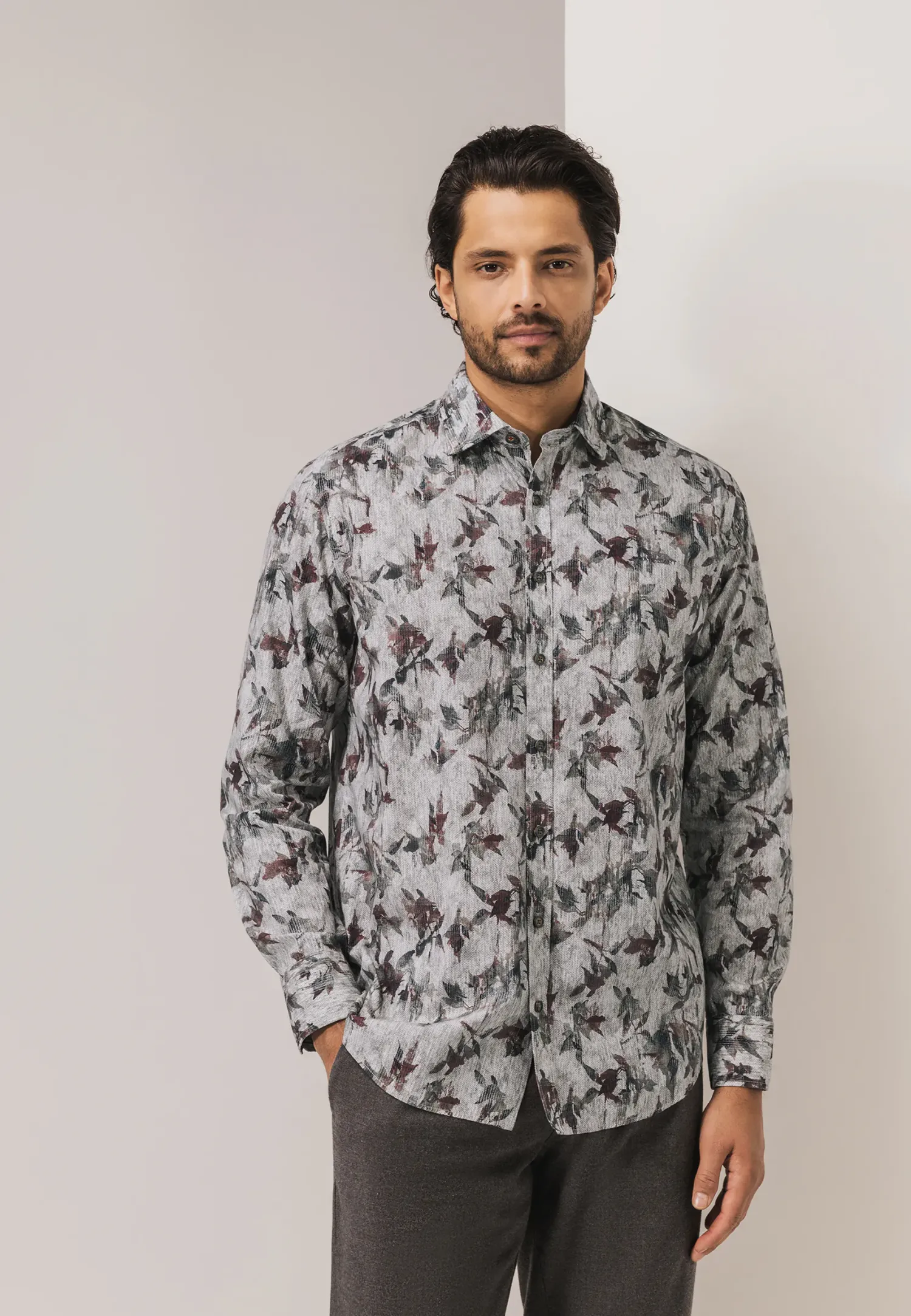 Overhemd met een botanische print-State of Art Outlet