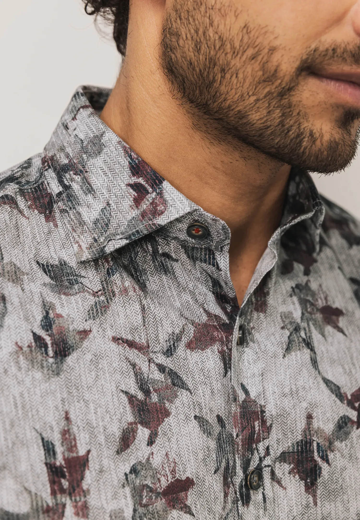 Overhemd met een botanische print-State of Art Outlet