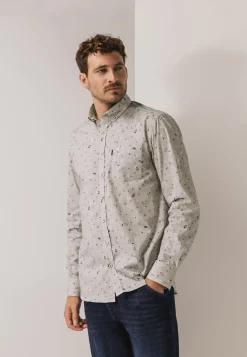 Overhemd met fijne streep en all-over print-State of Art