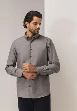 Overhemd van gemêleerde twillstof-State of Art Clearance