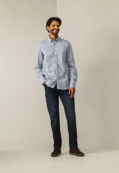 Poplin overhemd met all-over print-State of Art Best
