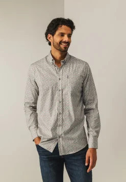 Poplin overhemd met all-over print-State of Art Outlet