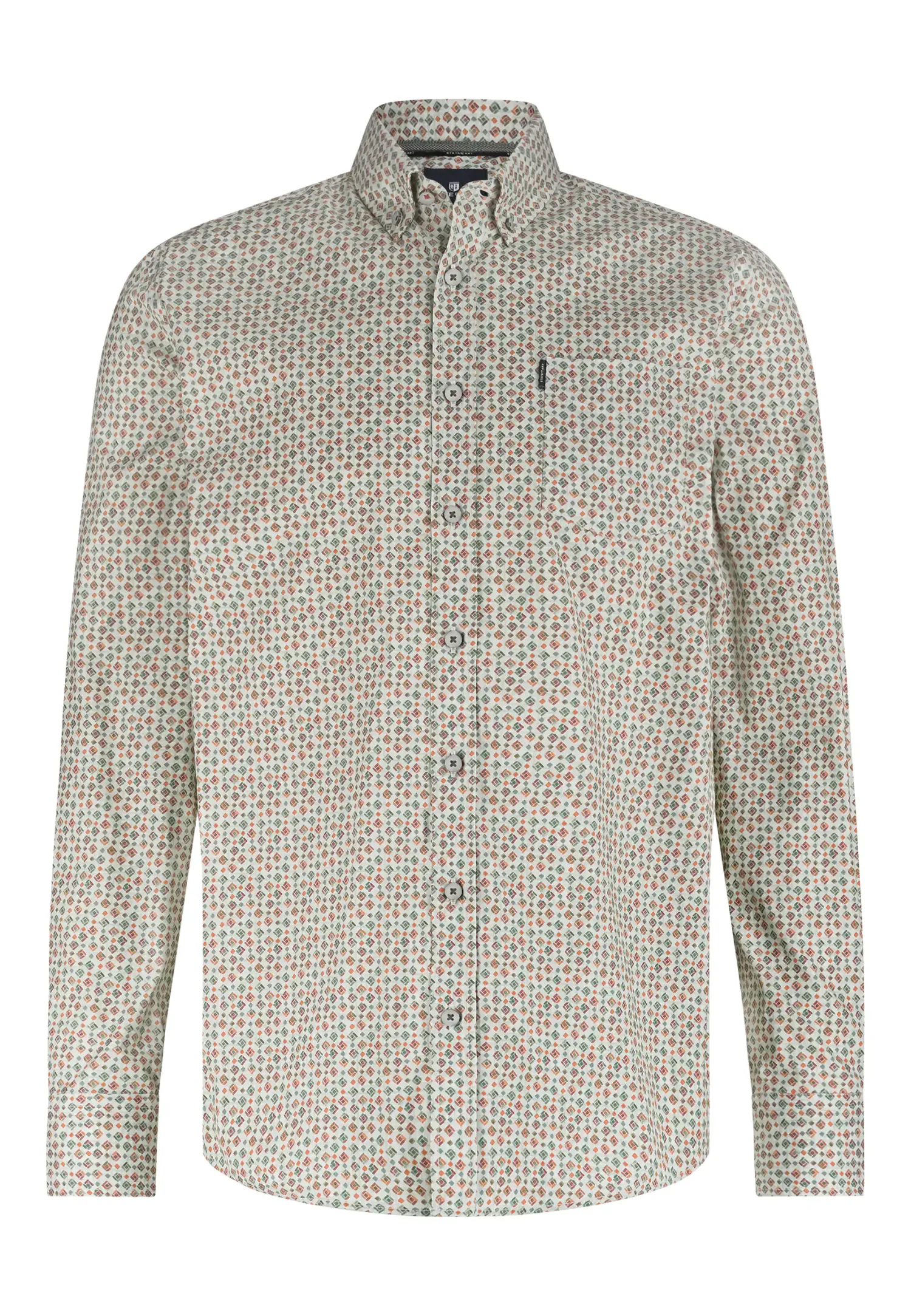 Poplin overhemd met all-over print-State of Art Outlet