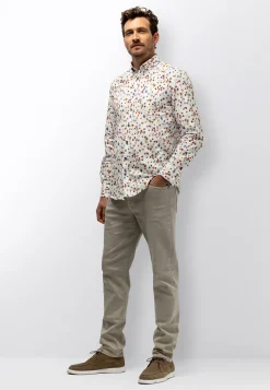 Poplin overhemd met bloemenprint-State of Art Hot
