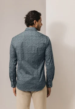 Poplin overhemd met geometrische print-State of Art Best