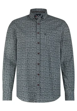 Poplin overhemd met geometrische print-State of Art Best