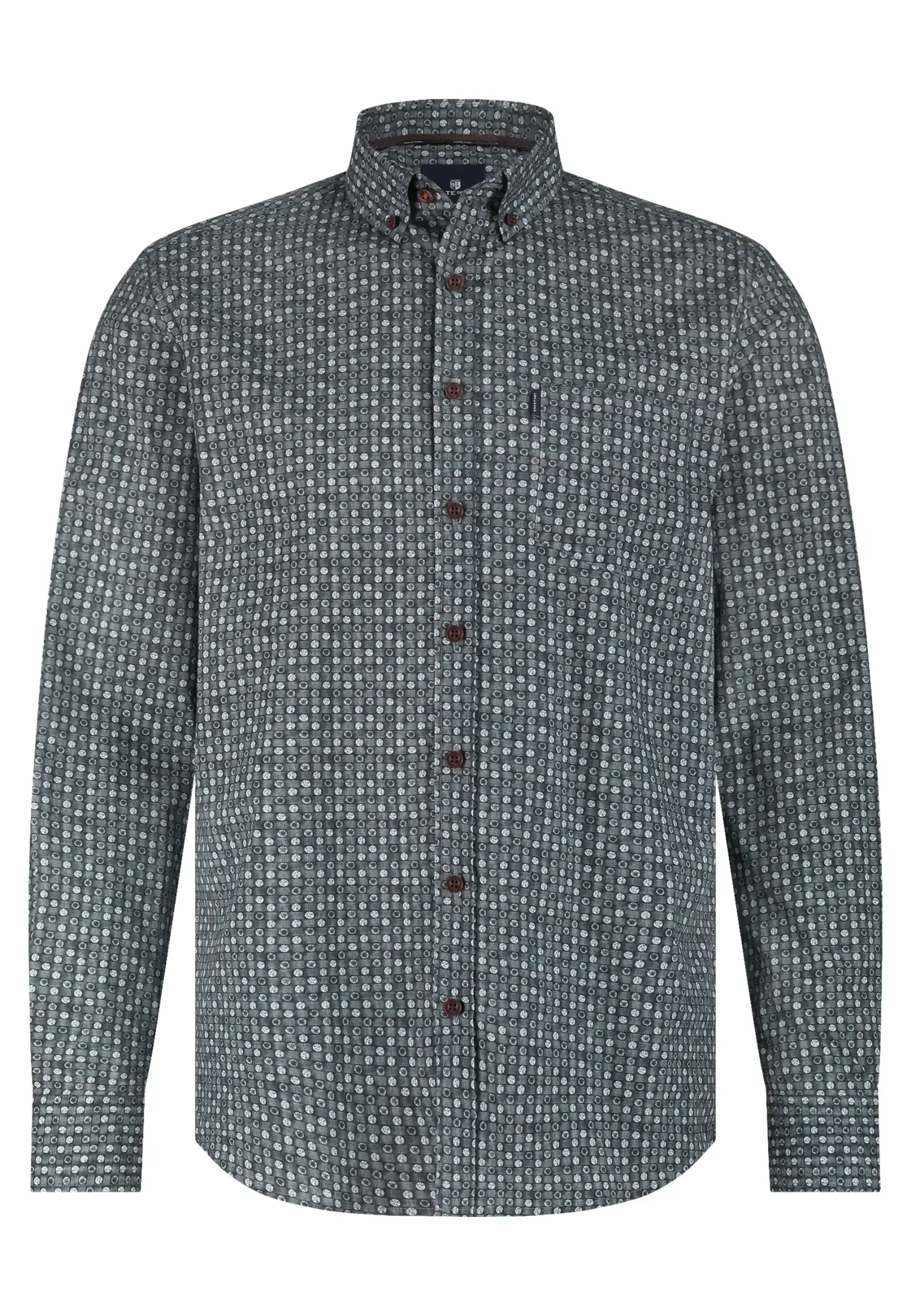 Poplin overhemd met geometrische print-State of Art Best