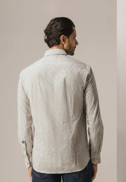 Poplin overhemd met geometrische print-State of Art Hot