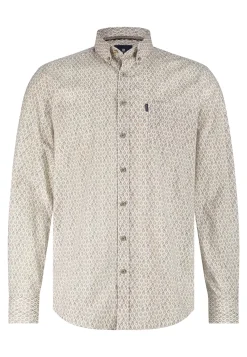Poplin overhemd met geometrische print-State of Art Hot