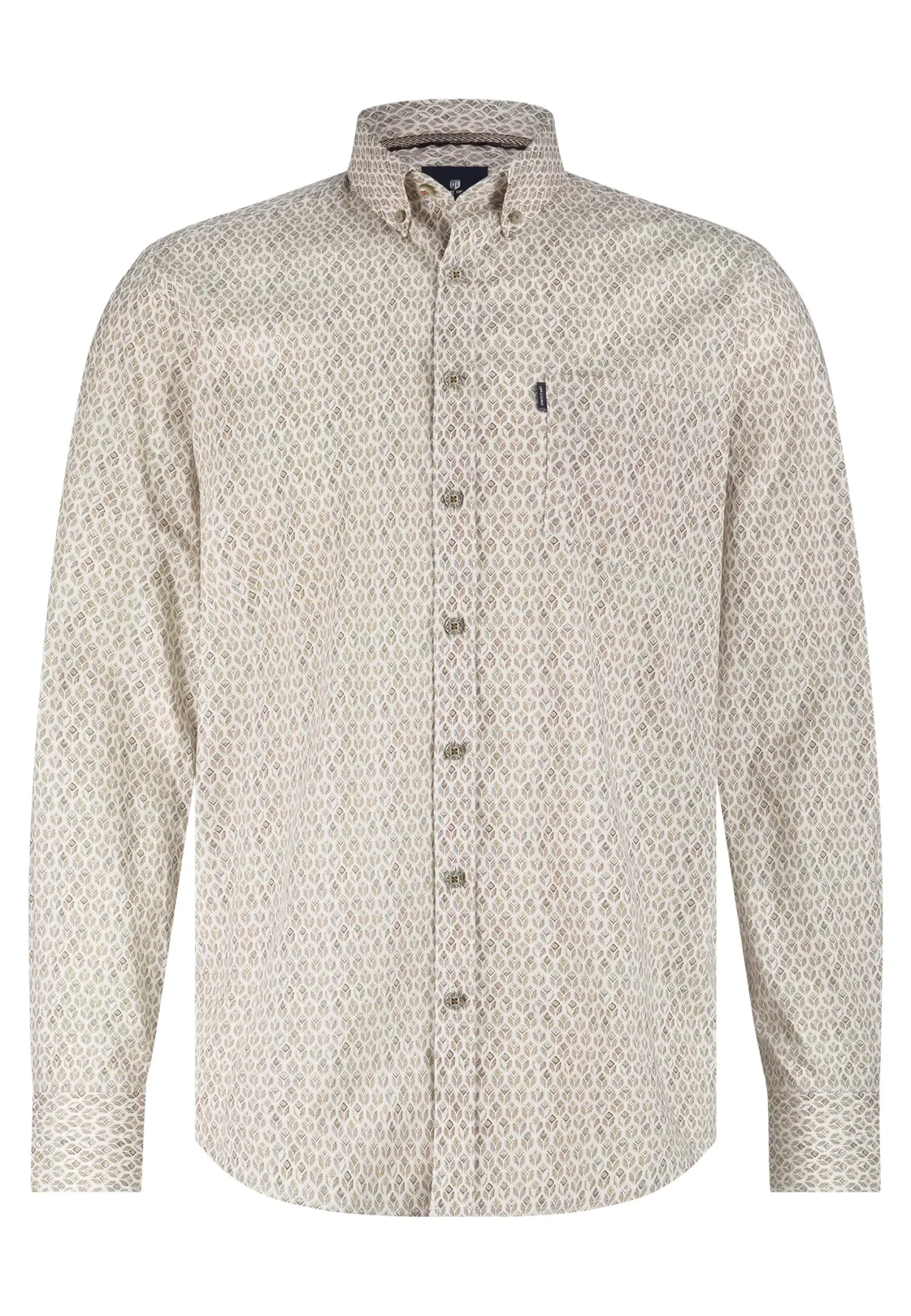 Poplin overhemd met geometrische print-State of Art Hot