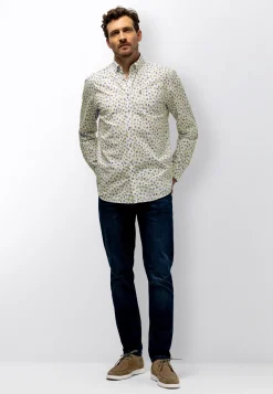 Poplin overhemd met kleurrijke all-over print-State of Art Best