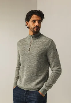 Trui met halve rits en nylon-details-State of Art Clearance