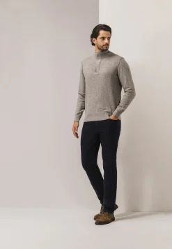 Trui met halve rits en nylon-details-State of Art Hot