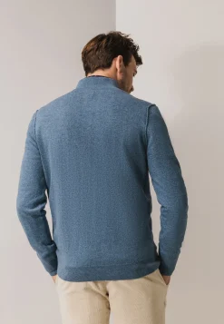 Trui met halve rits en rubberen badge-State of Art Clearance