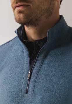 Trui met halve rits en rubberen badge-State of Art Clearance